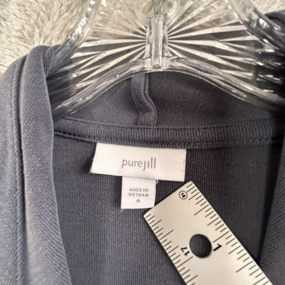 Purejill Womens Open Front Loose‎ Cardigan Size Medium Gray